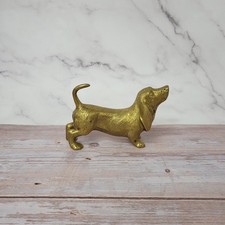 Brass Basset Hound Dog Figurine picture