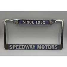 Vintage Speedway Motors Metal License Plate Frame Chrome Since 1952 Tolleson AZ picture