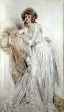 Oil painting Mary+L.+Gow-An+Edwardian+Lady beautiful young woman art picture