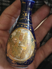 Antique Meiji period Miniature Japanese Satsuma vase with Shimazu Clan mark picture