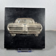 Vintage 1967 Pontiac Grand Prix 3D Wall Plaque Metal Car Wood Backing Rare picture