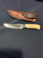 Vintage Daniel Arvel Owens Custom Handmade Knife Bone Handle Custom Sheath picture
