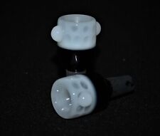 14mm WHITE BEADS ii GLASS Slide Bowl THICK Tobacco Slide Glass Slide 14 mm male picture