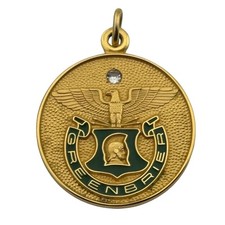 Vintage Greenbrier Military School Gold Filled GF Enamel Pendant Lewisburg WV picture