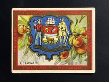 1910 T107 Helmar Tobacco - Seals of the United States - Set Break DELAWARE picture