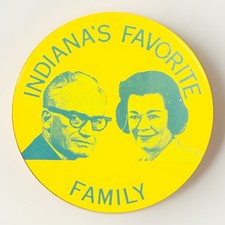 Rare vintage 1964 Barry Goldwater Indiana's Favorite Family pinback Litho button picture