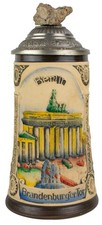 WW-Team Berlin Wall Stein Limited Edition 1972/2000 German Beer Mug Pewter Lid picture