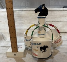 Vintage Swank At the Post Carousel Caddy MCM Horse Racing Barware Condiment Set picture