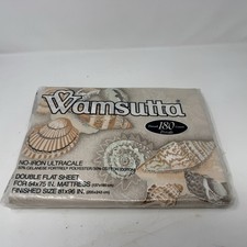 NOS Vtg Wamsutta No-Iron Ultracale Double Flat Sheet Hilton Head Beach House picture