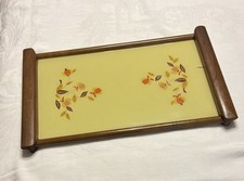 Hall China Jewel Tea Autumn Leaf Glass Wood Metal Vintage Large 1940's Scarce picture