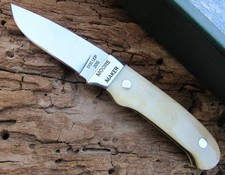 NEW MOORE MAKER FIXED BLADE KNIFE 5100 UDP -SMOOTH BONE -LEATHER SHEATH -7