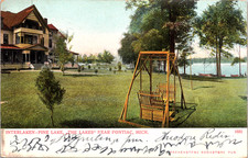 Postcard-Interlaken. Pine Lake. The Lakes near Pontiac, Mich.  Posted. picture