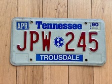 1990 Tennessee Trousdale County License Plate picture