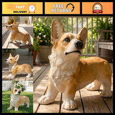 Realistic Welsh Corgi Dog Statue | Indoor Outdoor Pet Decor, Garden Accent, Dog picture
