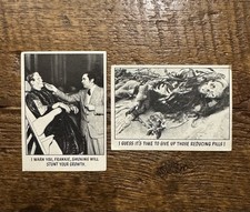 2 Vintage 1973 You'll Die Laughing Cards #7 & #32 TCG Horror Monster Funny picture