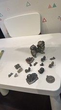Pekingese Dog Figurines LOT of 16 Pewter Metal Peltro Argentato 999 Italy AS IS picture