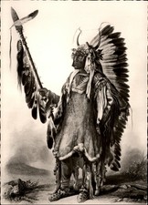 RPPC Chief Mato-tope Mandan Missouri vintage art postcard m350 picture