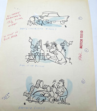 ORIGINAL MOTORTREND MAGAZINE GAG CARTOON ART MARCH 1963 picture