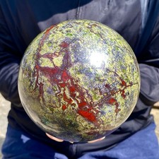 7.12LB Natural dragon blood stone quartz sphere crystal ball reiki healing picture
