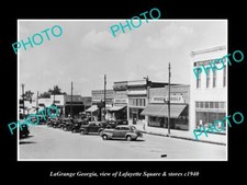 OLD LARGE HISTORIC PHOTO OF LaGRANGE GEORGIA VIEW OF LAFAYETTE Sq & STORES 1940 picture
