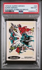 1978 DC Super Heroes #28 – Super Heroes Stickers (Sunbeam Bread) – PSA 8 NM-MT picture