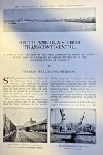 1910 First Transcontinental Railroad in South America illustrated picture