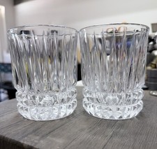 Fostoria Heritage Clear Double Old Fashioned Glass Vintage Crystal Set Of 2 picture