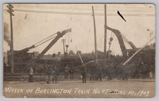 RPPC Wreck of Burlington Train No. 47 June 10 1909 CB&Q Railroad Illinois picture