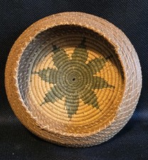 Vintage Handwoven Pine Needle Basket 8x2.5
