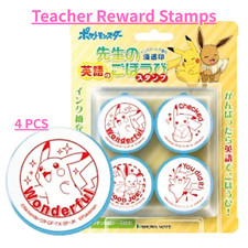 Pokemon Pikachu Teacher Reward Rubber Stamp Set 4PCS Classroom School Supplies picture