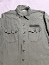 Vintage 60s Sateen Fatigue OG 107  XXL Shirt Vietnam 1960s Army Big Size picture