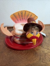 Hard To Find Annalee Gobbler Turkey Sandwich on Red Plate 2010 With Tag picture