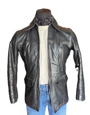 Rare Vintage 60s Harley-Davidson Townsman Horsehide Leather Jacket Talon Serval picture