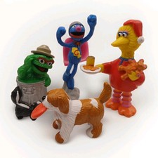 Vintage 80s Applause Sesame Street PVC Figures - Grover Barkley Big Bird Oscar picture