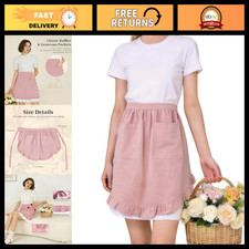 Cute Vintage Ruffle Half Apron for Women with Pockets - Stylish Kitchen Accessor picture
