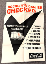 1969 Coca Cola Accidents Can Be Checked Driver Safety Poster Original 31 x 22 picture