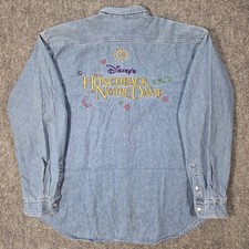 Vtg The Hunchback Of Notre Dame Shirt XL Blue Denim Button Down The Disney Store picture
