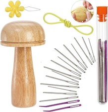 ZOOFOX Darning Mushroom for Socks, Sock Darning Kit with Large Eye Sewing Needle picture