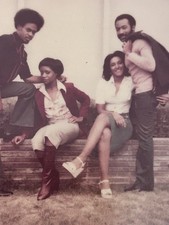 1970s African American Group Photo Two Couples Fashion Snapshot picture