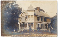 real photo Dolgeville NY - Presbyterian Manse mailed 1908 antique postcard RPPC picture