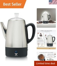 Elegant 10-Cup Electric Coffee Percolator, Removable Filter & Easy-Pour Spout picture
