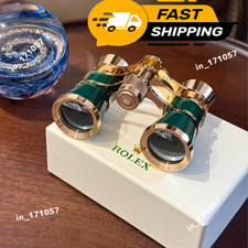Rare Rolex Green Gold Lacquer Opera Binoculars Engraved AD Gift Luxury Display picture
