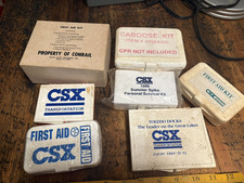 Lot vintage Conrail CSX Railroad First Aid Kits small w/ Contents picture