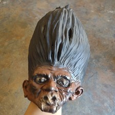 Vintage 1992 Rubies Distortions Unlimited Shrunken Head Halloween Mask DU picture