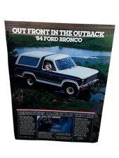 1984 Ford Bronco Vintage Print Ad SUV Truck Built Ford Tough picture