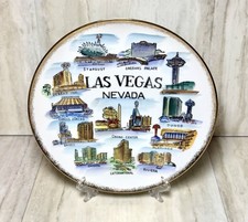 Vintage 1950s Las Vegas Strip 10.5” Hand-Painted Souvenir Plate OG Casinos picture
