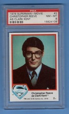 1978 TOPPS Superman The Movie #2 Christopher Reeve as Clark Kent PSA 8 LOW POP picture