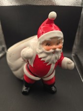Josef Originals Japan Large Santa Toy Bag Planter Candy Cane Holder Vtg picture