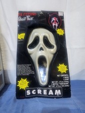 Vintage 1997 Scream Ghost Face Bleeding Mask w/ Blood Heart Pump New Halloween picture