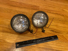 VINTAGE SET OF CAR TRUCK HEADLIGHTS LAMPS - GE GENERAL ELECTRIC GLASS - LOOK picture